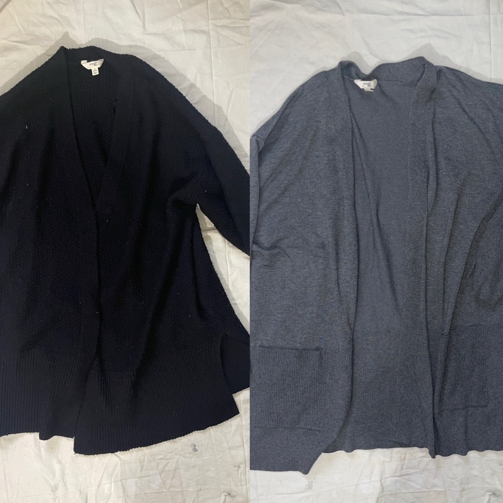 Terra & Sky Black and Gray Cardigan Set